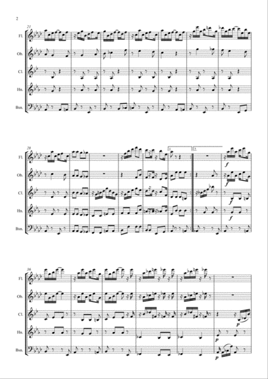 Scott Joplin: Maple Leaf Rag - wind quintet Woodwind Quintet scores gallery preview page 2