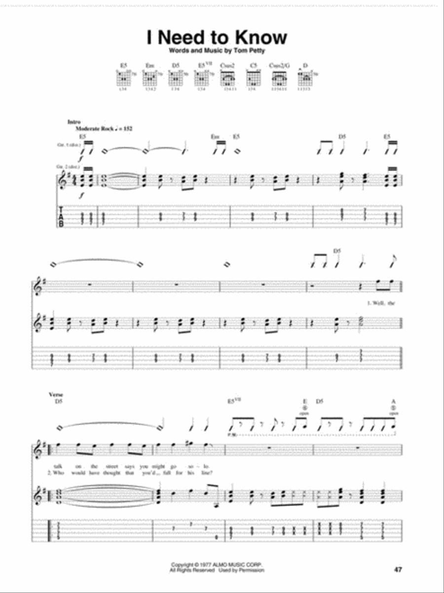 Tom Petty – The Definitive Guitar Collection Acoustic Guitar scores gallery preview page 5