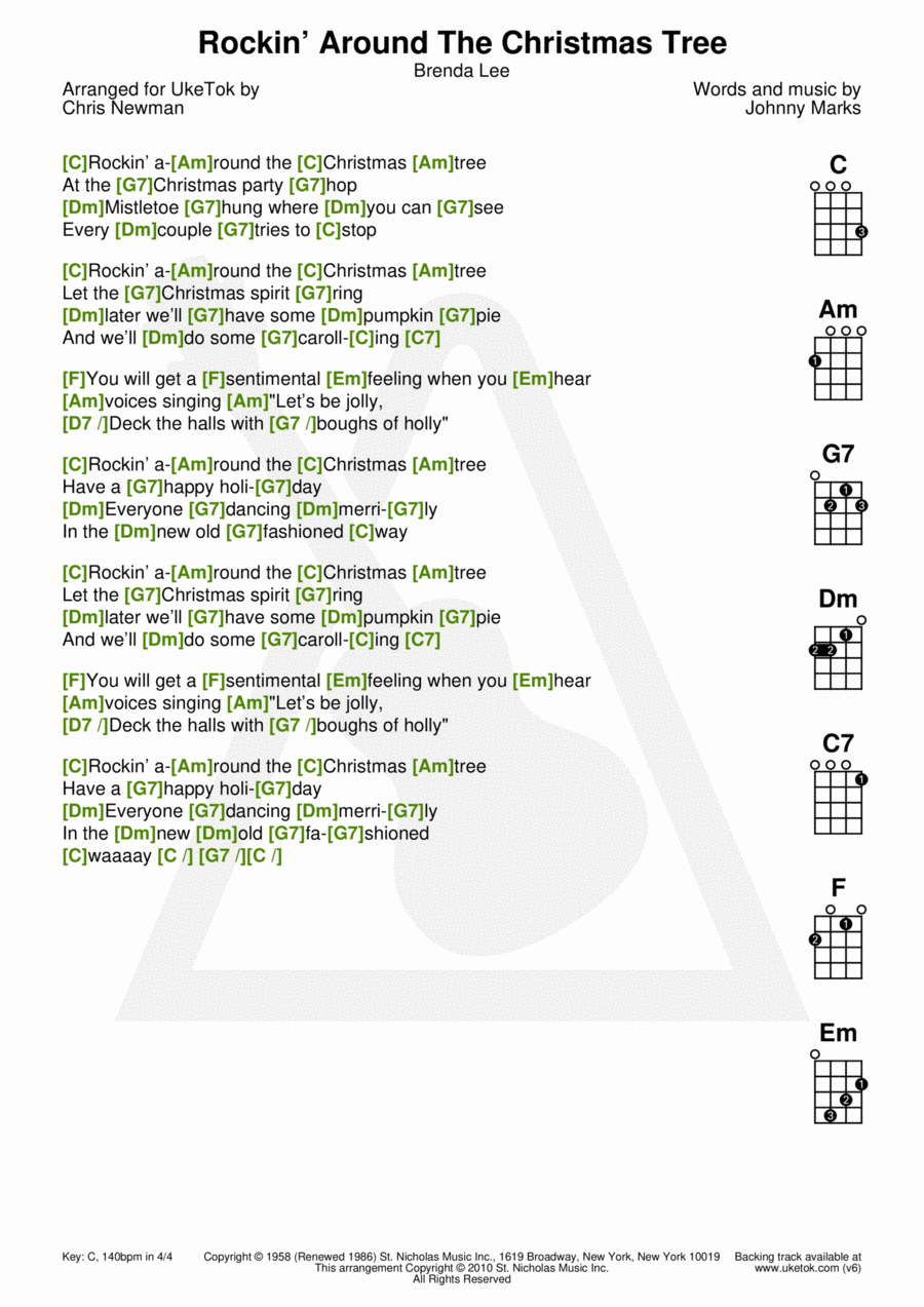 Rockin' Around The Christmas Tree Ukulele scores gallery preview page 1