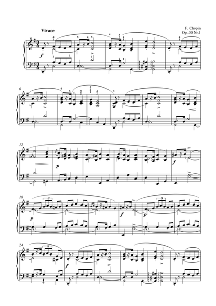 Chopin Mazurka, Op. 50 No. 1