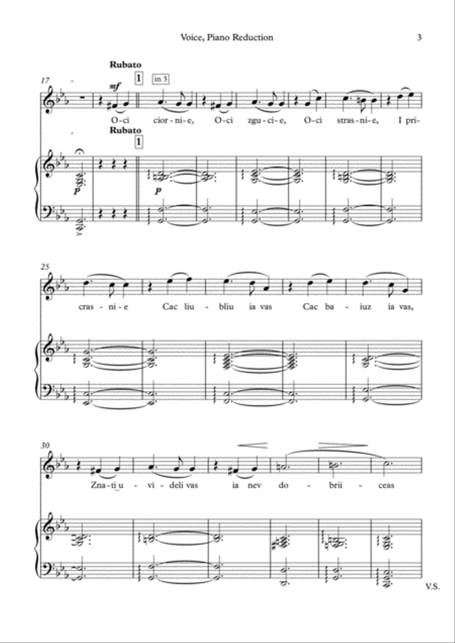 Oci Ciornie (Dark Eyes)(Очи чёрные) Voice scores gallery preview page 3