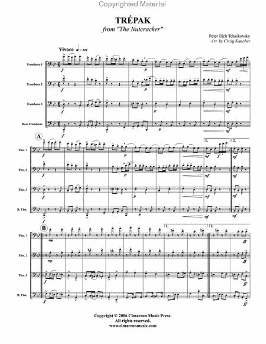 Suite from The Nutcracker Trombone Quartet scores gallery preview page 6