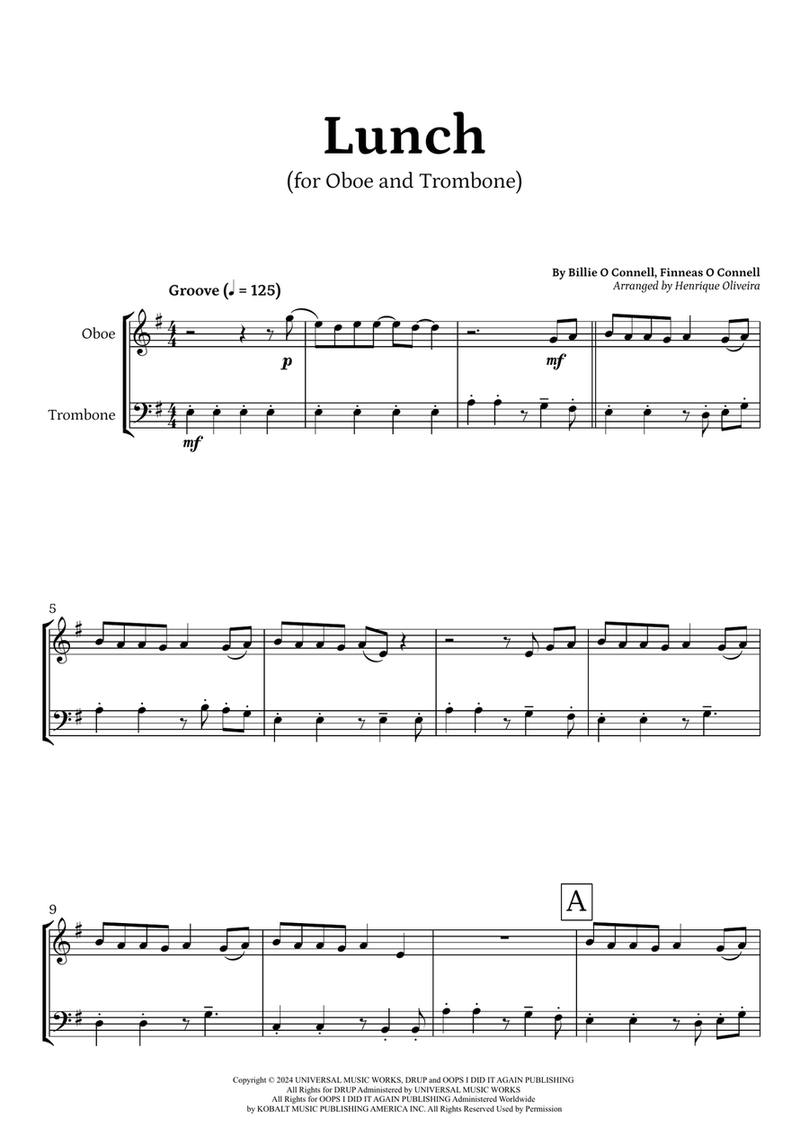 Lunch Trombone Duet scores gallery preview page 1