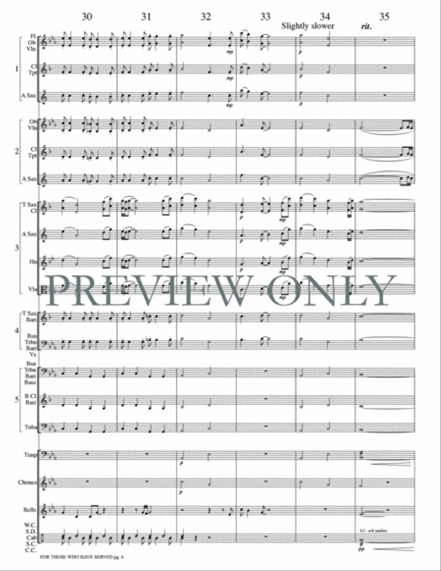For Those Who Have Served Concert Band scores gallery preview page 9