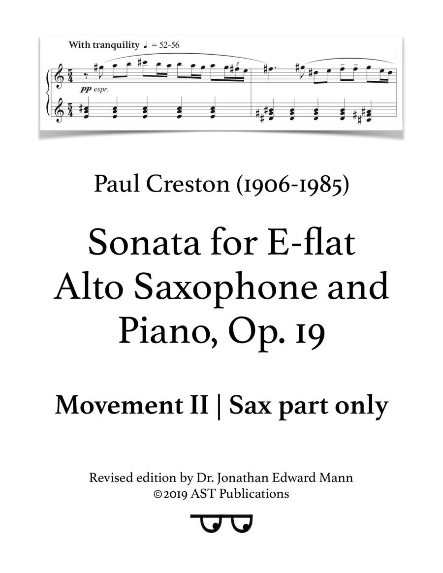 Saxophone Sonata Alto Saxophone scores gallery preview page 1