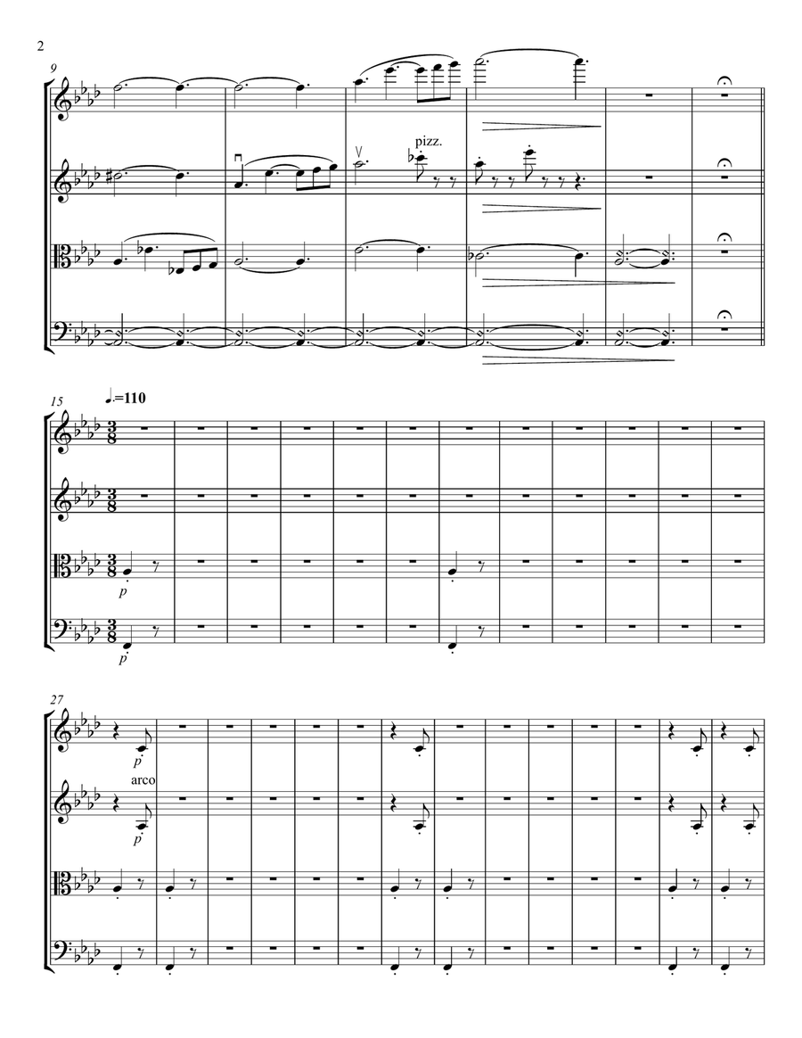 L'Apprenti Sorcier (The Sorcerer's Apprentice) String Quartet scores gallery preview page 4
