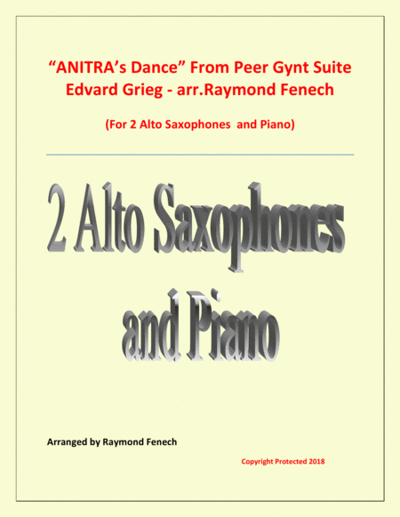Anitra's Dance - From Peer Gynt (2 Alto Saxophones and Piano) image number null