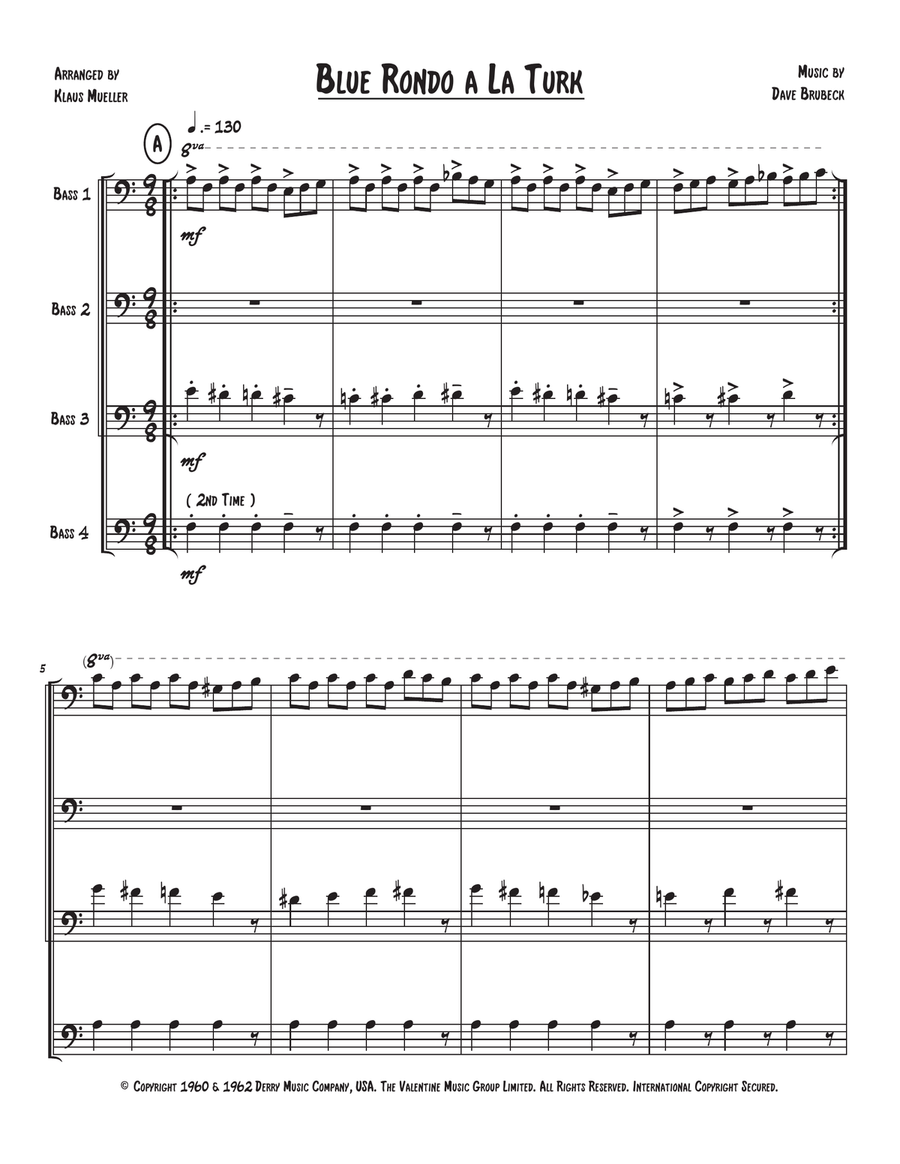 Blue Rondo A La Turk Small Ensemble scores gallery preview page 2
