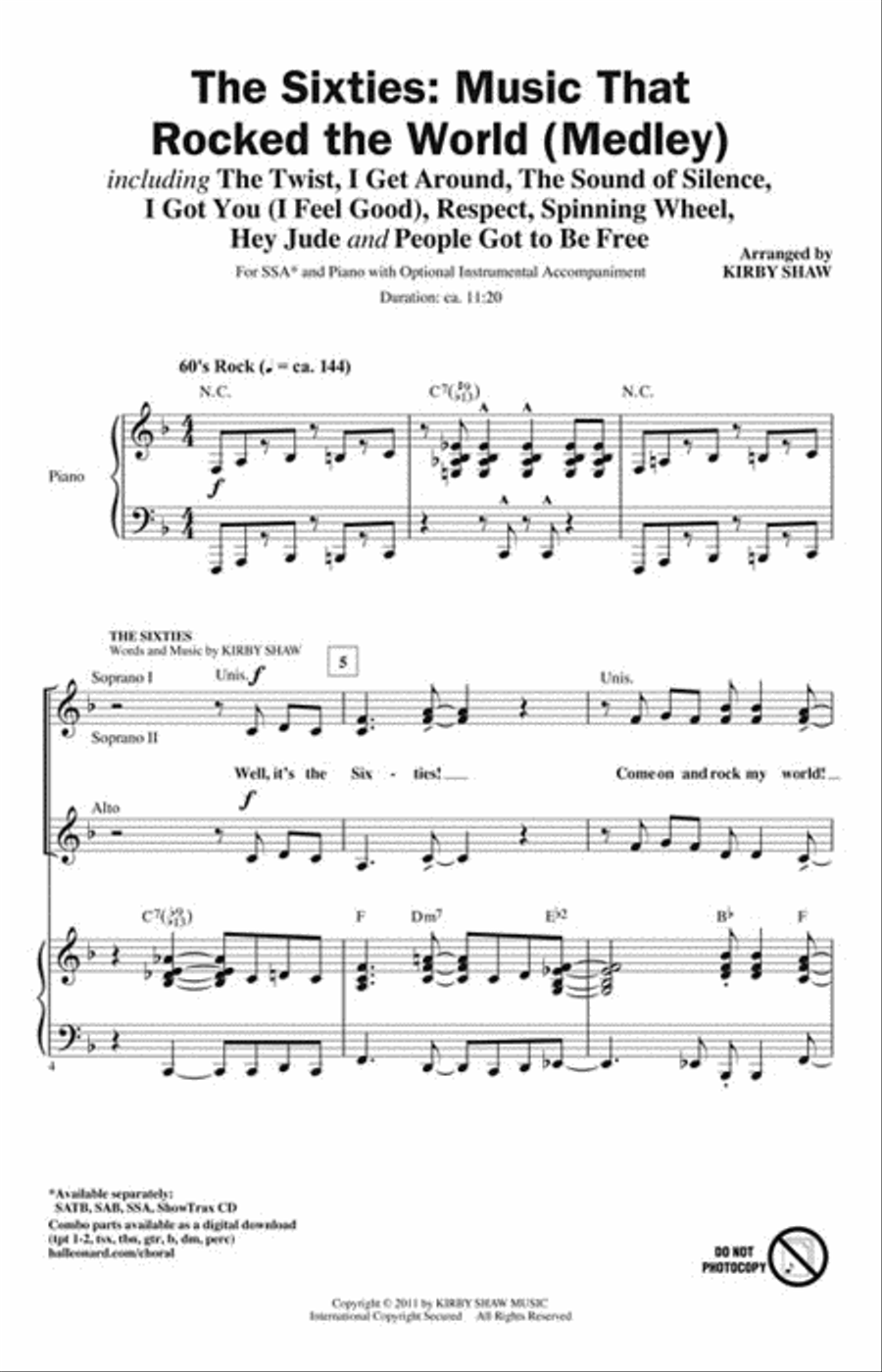 The Sixties: Music that Rocked the World SSA scores gallery preview page 2