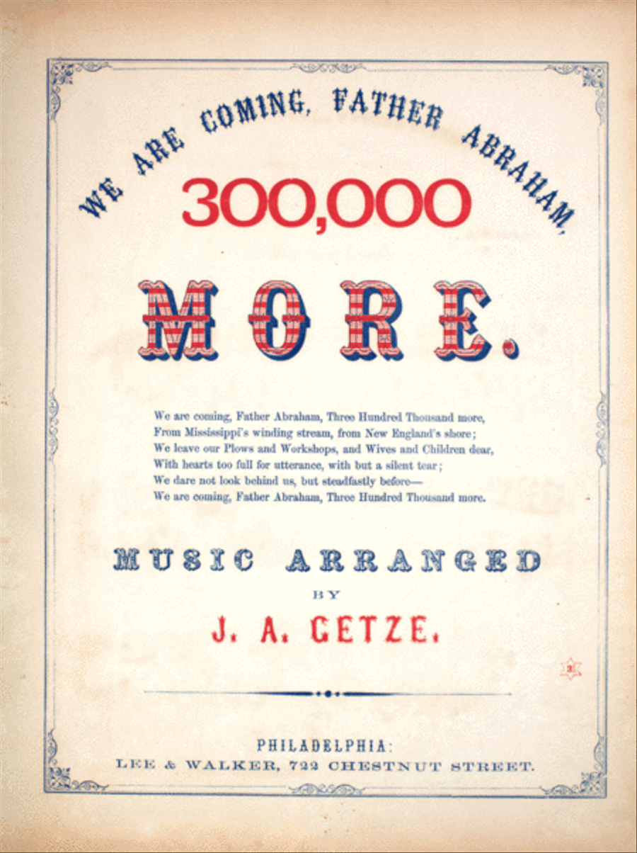 We Are Coming Father Abraham, 300,000 More. Song and Chorus Choir scores gallery preview page 1
