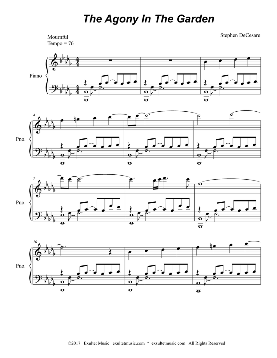 The Agony In The Garden The Agony In The Garden Piano Solo scores gallery preview page 2