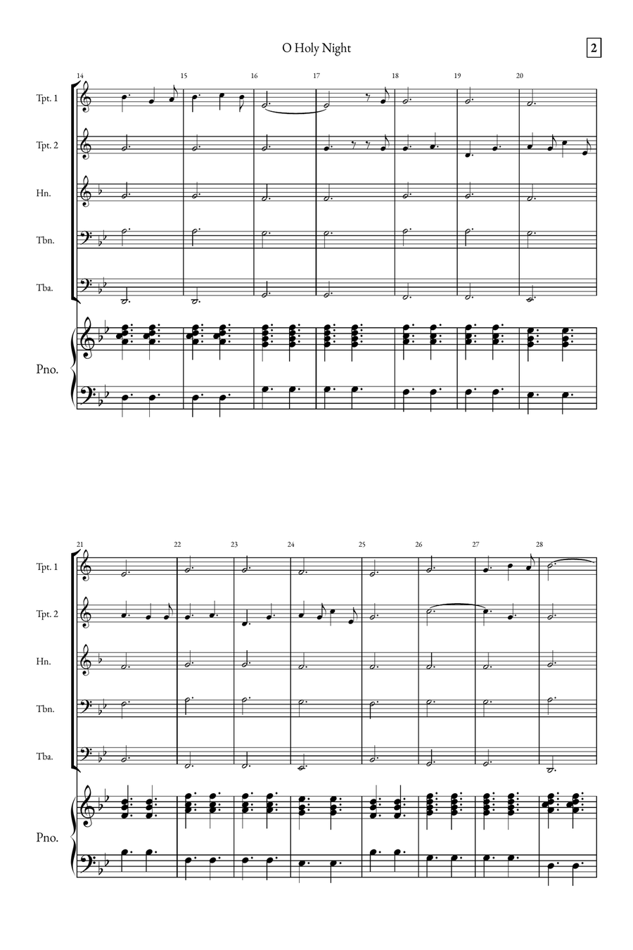 O Holy Night Small Ensemble scores gallery preview page 2
