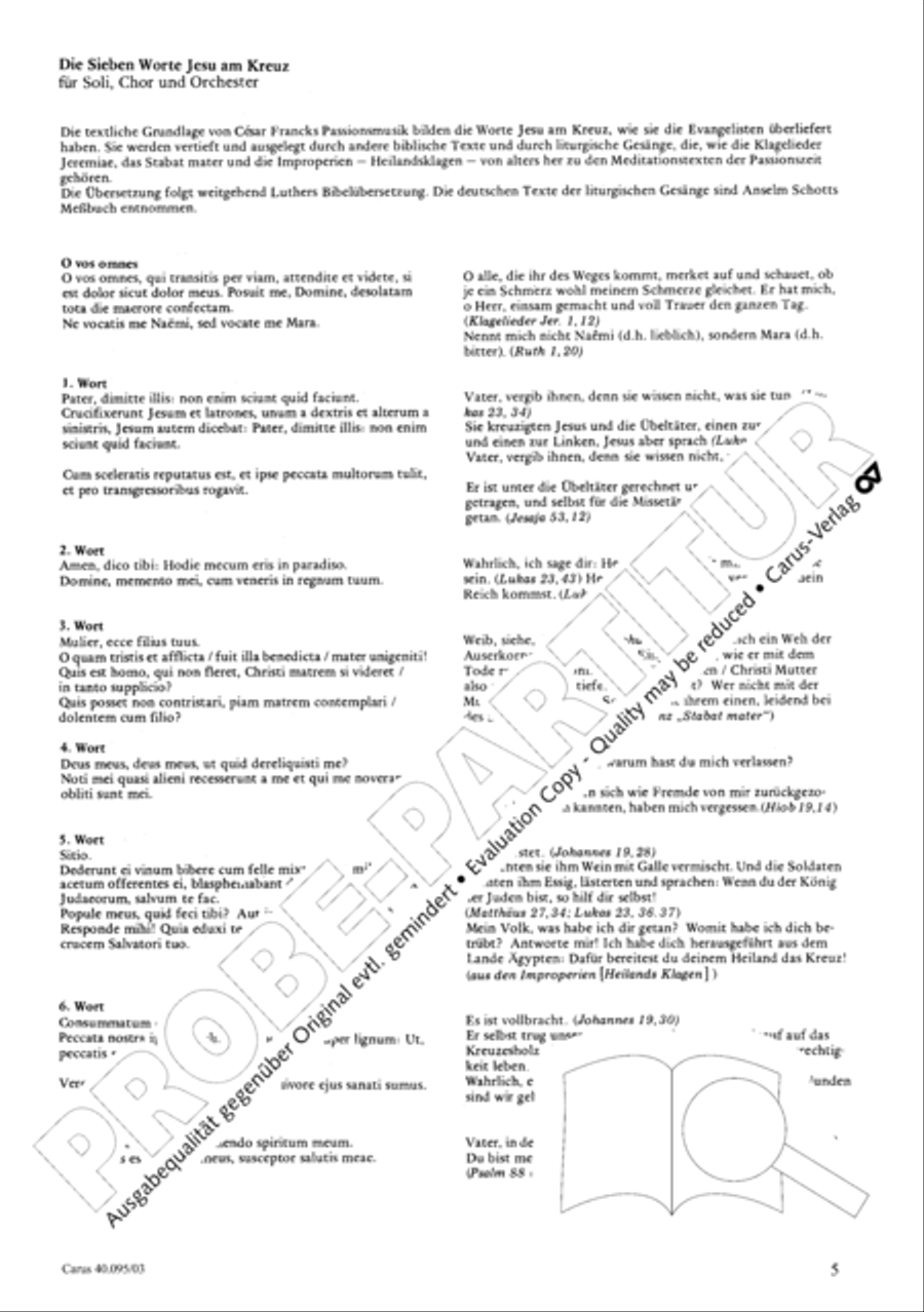The Seven Words (Die Sieben Worte) 4-Part scores gallery preview page 6