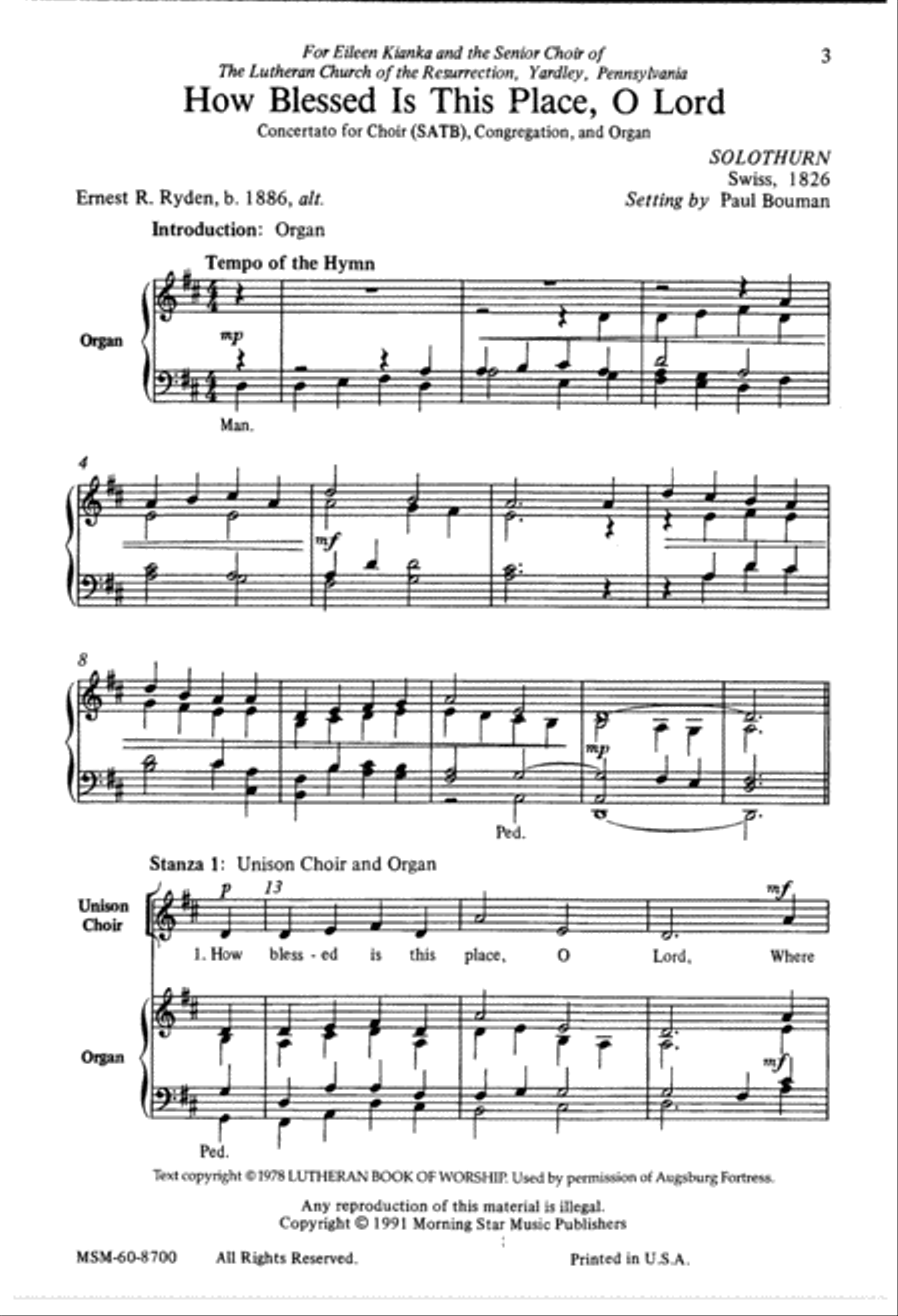 How Blessed Is This Place, O Lord 4-Part scores gallery preview page 2