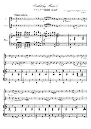 Book cover for "Radetzky Marsch" (Cdur) Pianotrio / Oboe duet