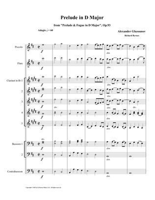 Prelude in D Major, Op. 93 (Woodwind Choir)