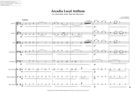 Arcadian Local Anthem for String Orchestra (MFAO World National Anthem Series) image number null
