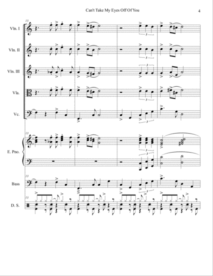 Can't Take My Eyes Off Of You Large Ensemble scores gallery preview page 4