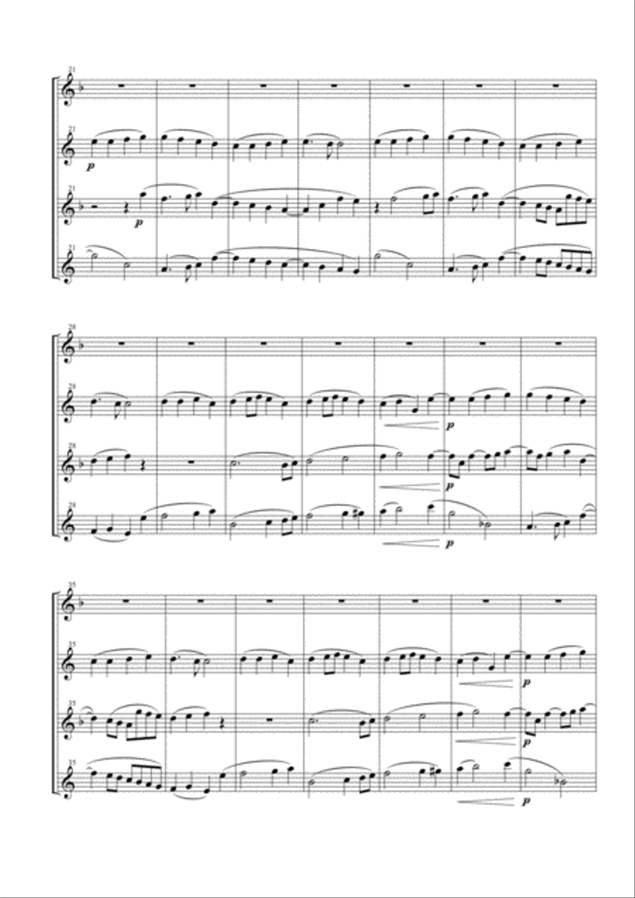 Ode To Joy (from Symphony No. 9) for Saxophone Quartet Saxophone Quartet scores gallery preview page 5