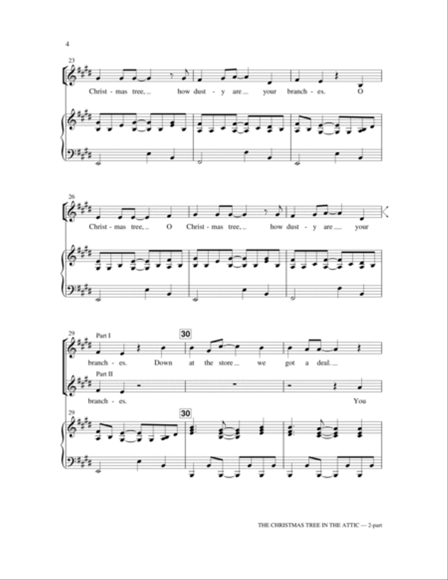 O Christmas Tree In The Attic 2-Part scores gallery preview page 3