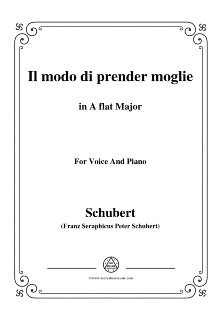 Schubert-Il modo di prender moglie,Op.83 No.3,in A flat Major,for Voice&Piano image number null