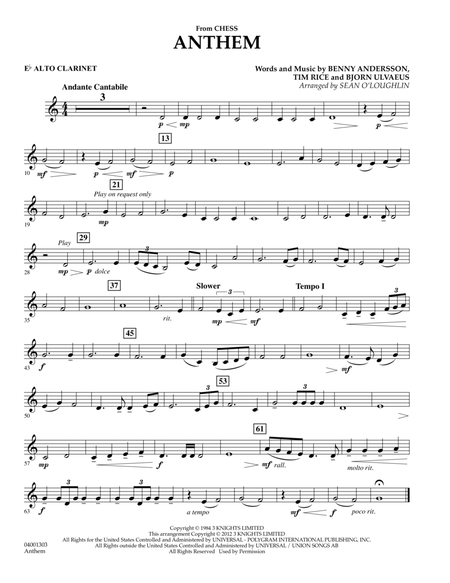 Anthem (from Chess) - Eb Alto Clarinet