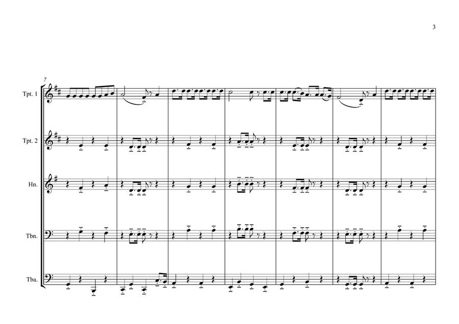 Angolan National Anthem for Brass Quintet (World National Anthem Series) Brass Quintet scores gallery preview page 3