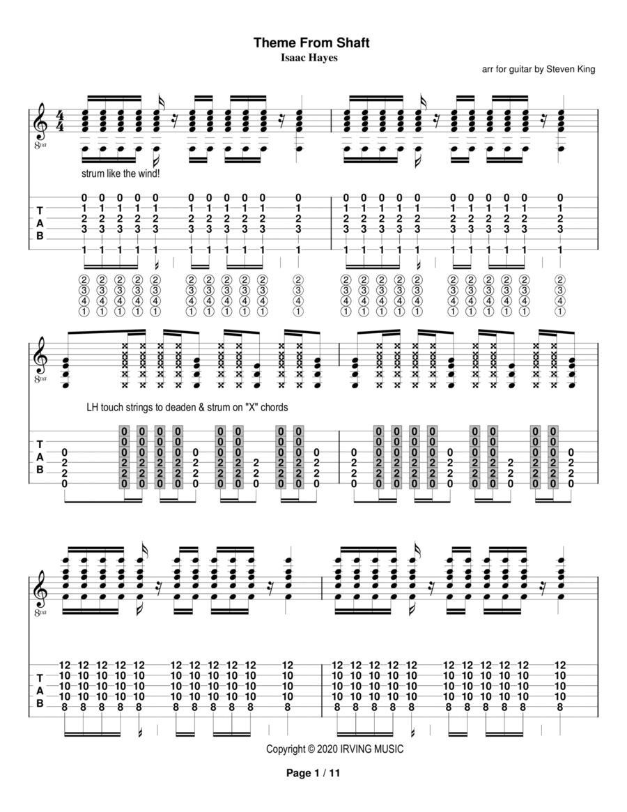 Theme From Shaft Electric Guitar scores gallery preview page 1