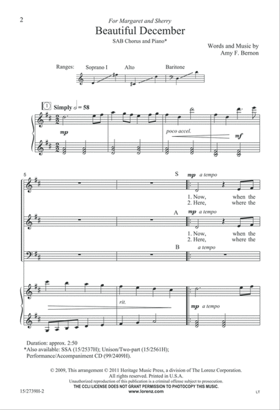 Beautiful December 3-Part scores gallery preview page 3