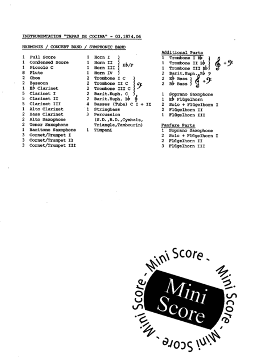 Tapas de Cocina Concert Band scores gallery preview page 4