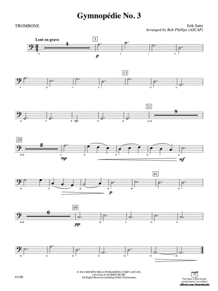 Gymnopédie No. 3: 1st Trombone