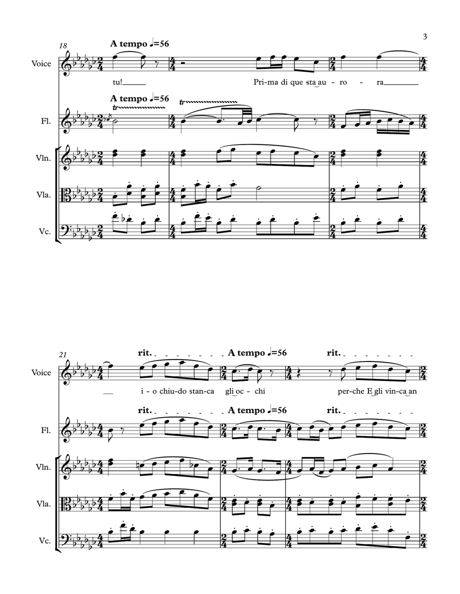 Tu Che Di Gel Sei Cinta from the opera Turandot Tu Che Di Gel Sei Cinta from the opera Turandot Small Ensemble scores gallery preview page 3