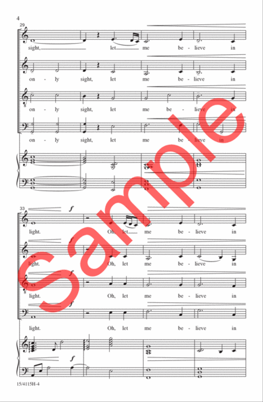 Let Me Believe Let Me Believe 4-Part scores gallery preview page 5