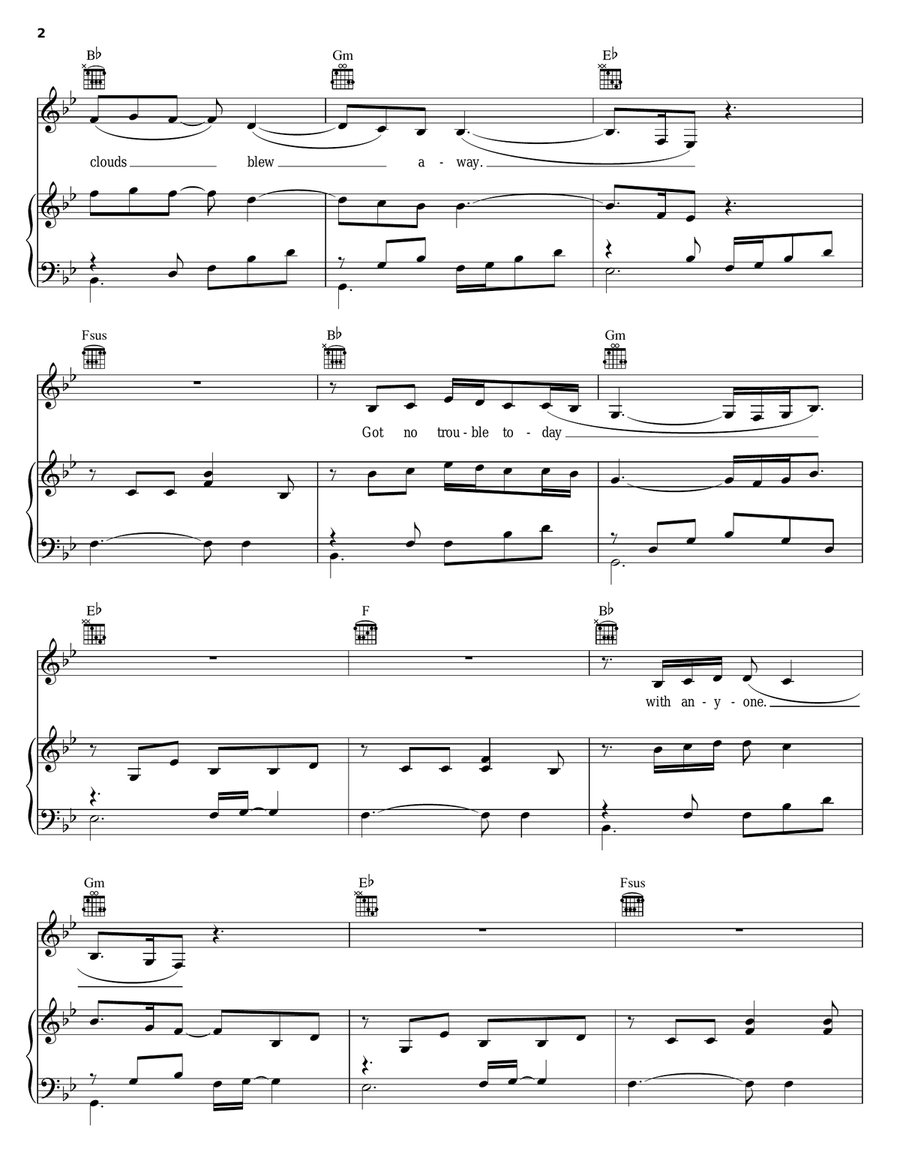 Heavenly Day Piano, Vocal, Guitar scores gallery preview page 2