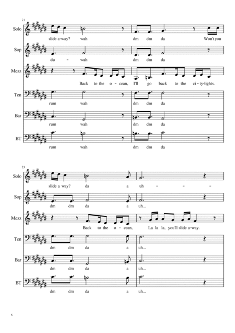 Slide Away A Cappella scores gallery preview page 6