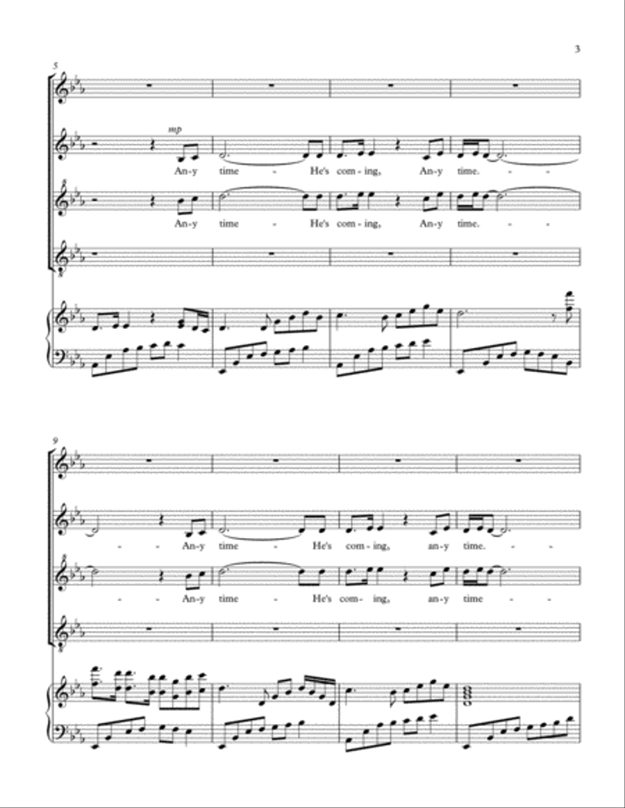 Anytime, He's Coming 3-Part scores gallery preview page 3