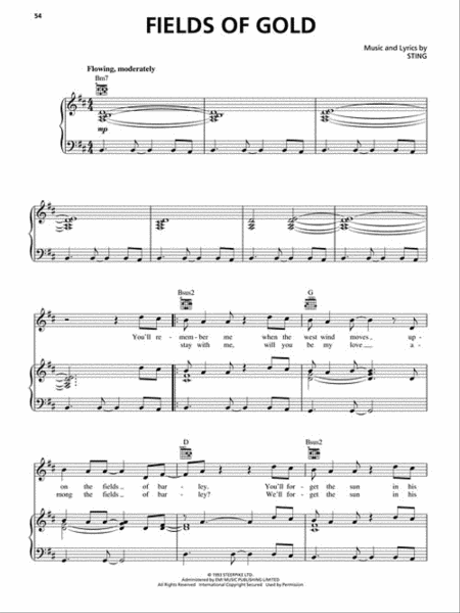 Sting – The Best of 25 Years Piano, Vocal, Guitar scores gallery preview page 3