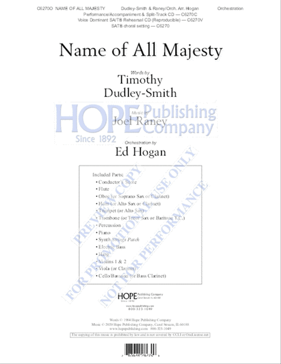 Name of All Majesty Name of All Majesty 4-Part scores gallery preview page 2