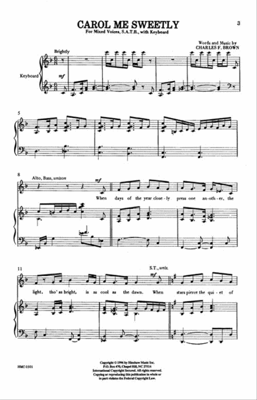 Carol Me Sweetly Carol Me Sweetly 4-Part scores gallery preview page 2