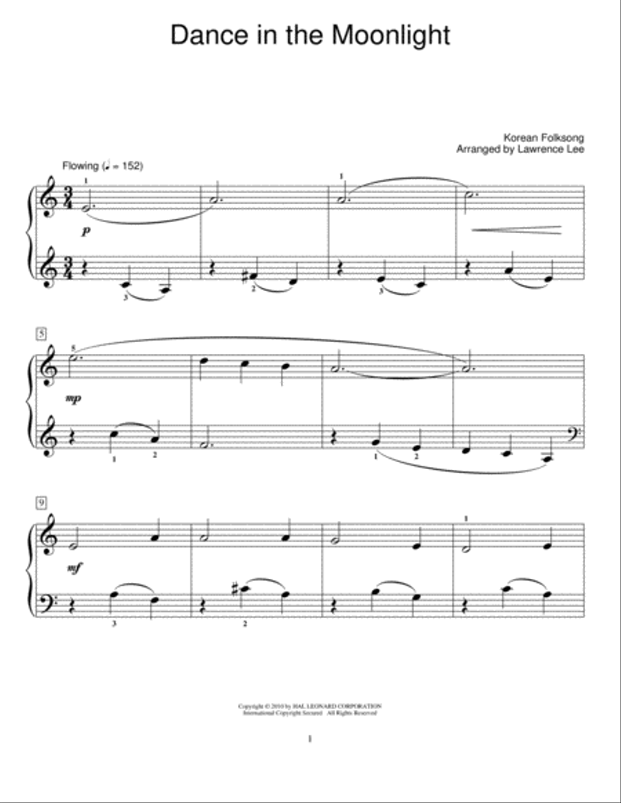 Dance In The Moonlight Dance In The Moonlight Piano Method scores gallery preview page 1