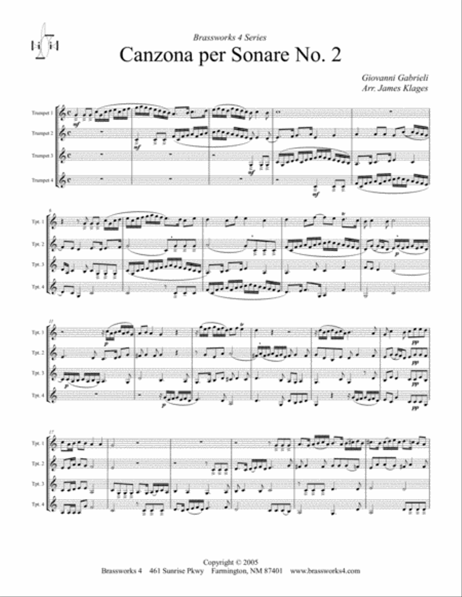 Canzona per Sonare No. 2 Trumpet scores gallery preview page 2