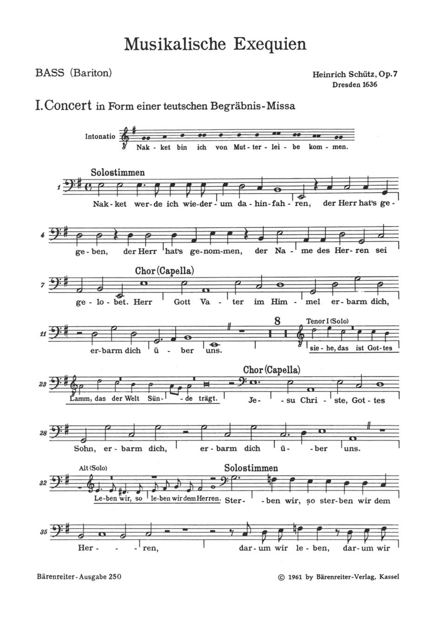 Musikalische Exequien für Solostimmen, Chor und Basso continuo SWV 279-281
