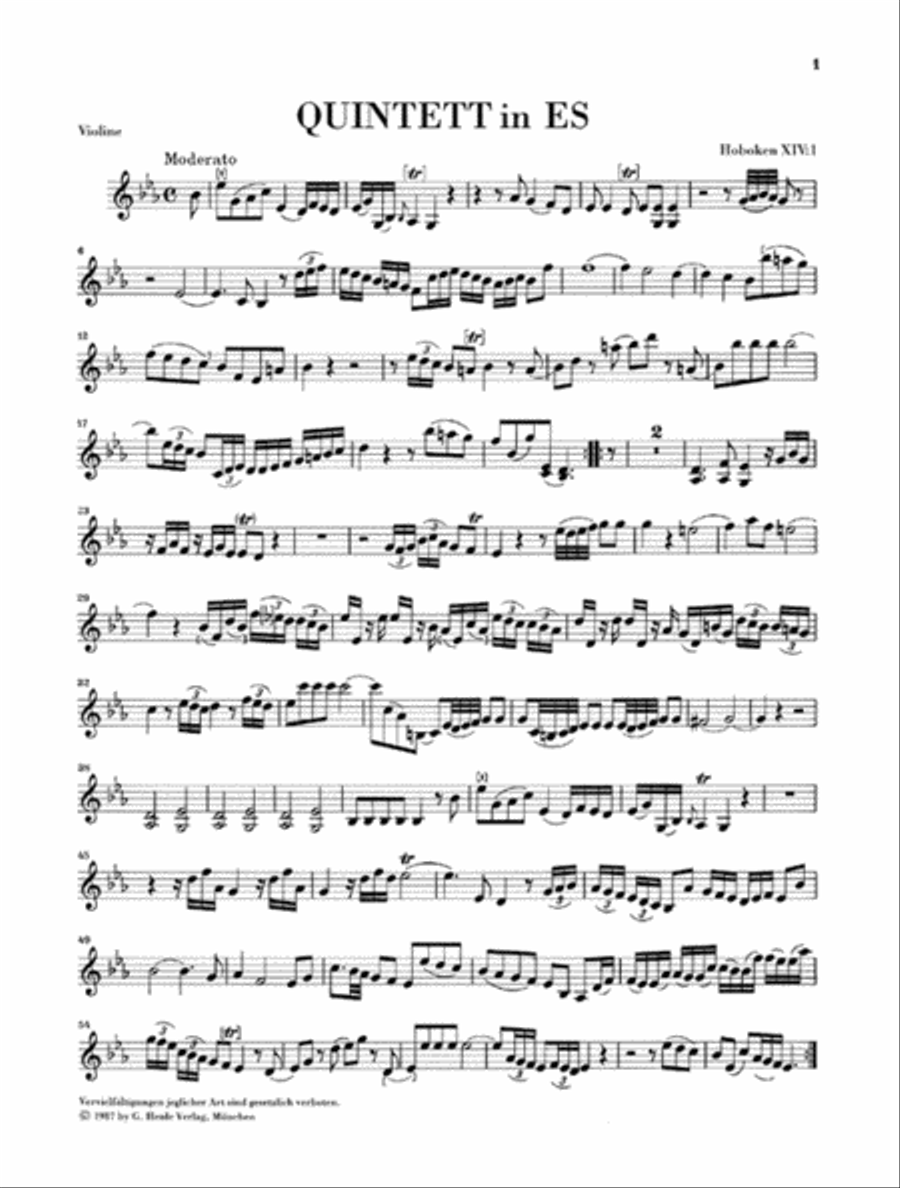 Quintet E Flat Major Hob.XIV:1 Horn scores gallery preview page 3