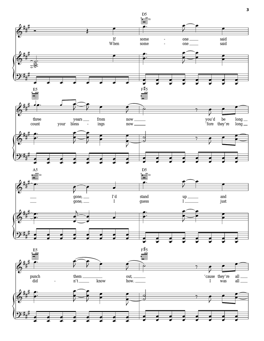 Who Knew Piano, Vocal, Guitar scores gallery preview page 3