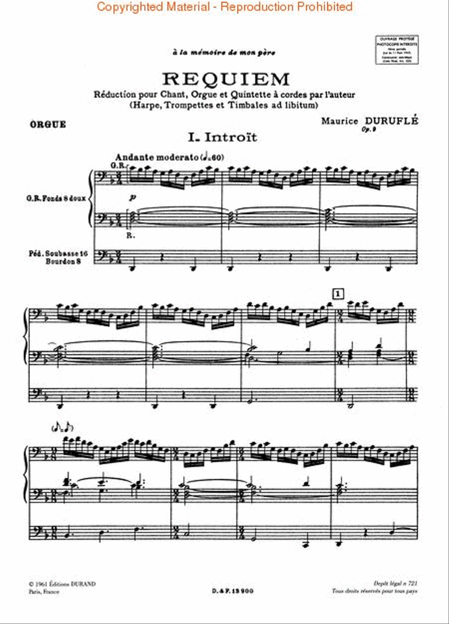 Requiem (reduced orchestration) Organ Accompaniment scores gallery preview page 2