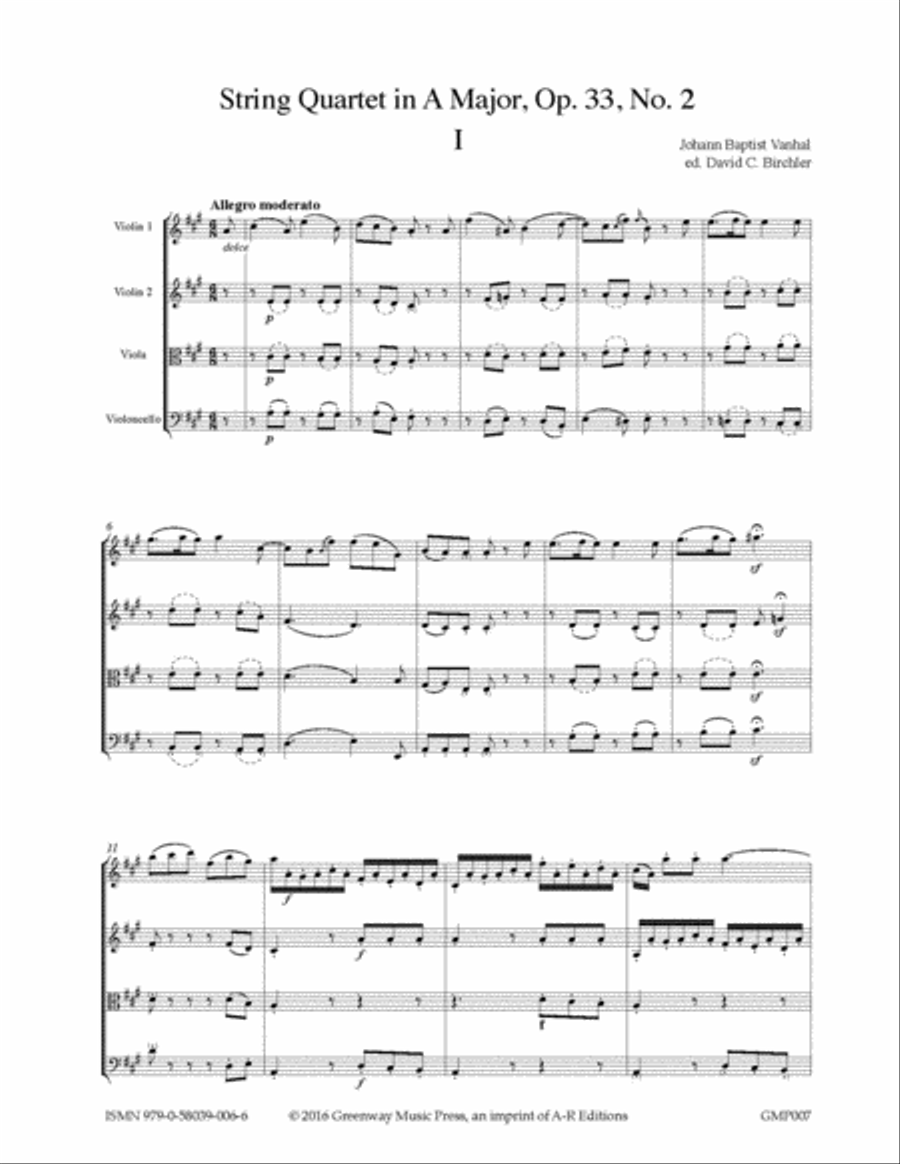 String Quartet in A Major, Op. 33, No. 2 String Quartet scores gallery preview page 3