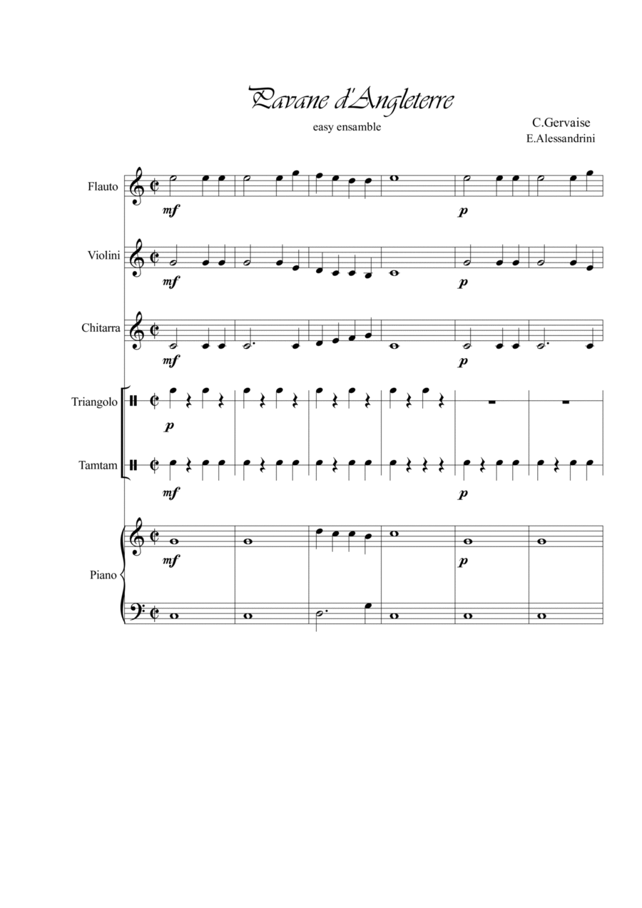 Pavane d'Angleterre Pavane d'Angleterre Flute scores gallery preview page 1