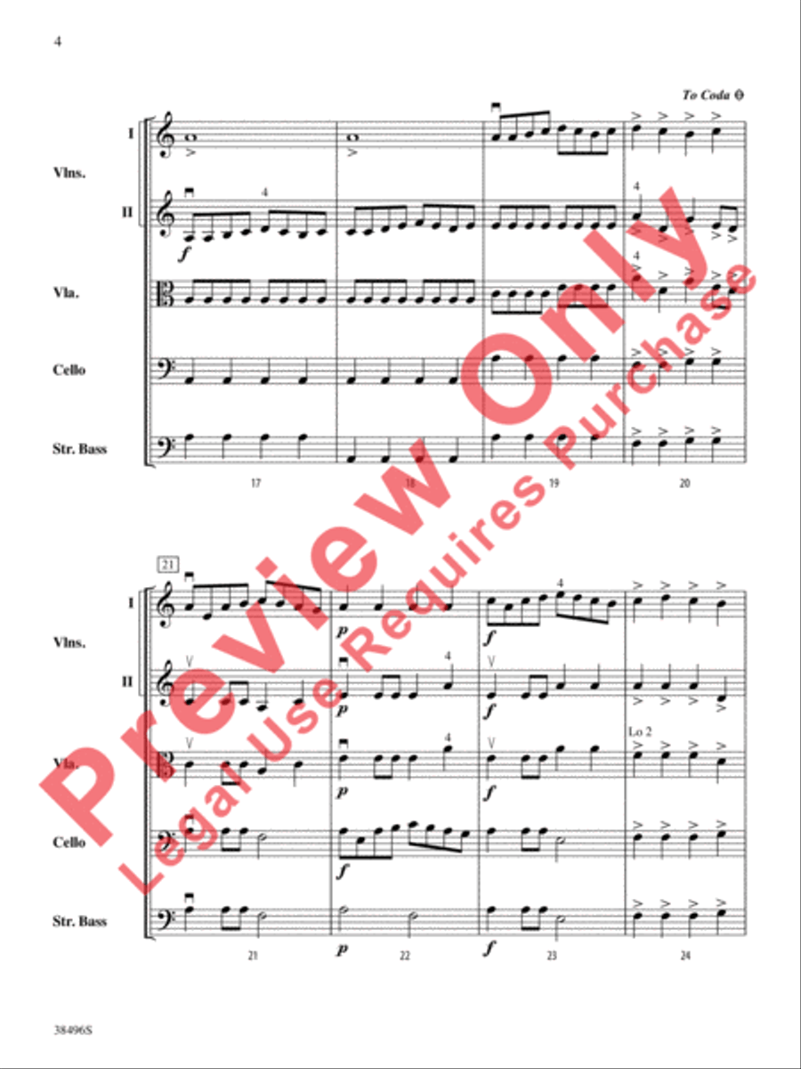 Viva los Conquistadores! String Orchestra scores gallery preview page 5