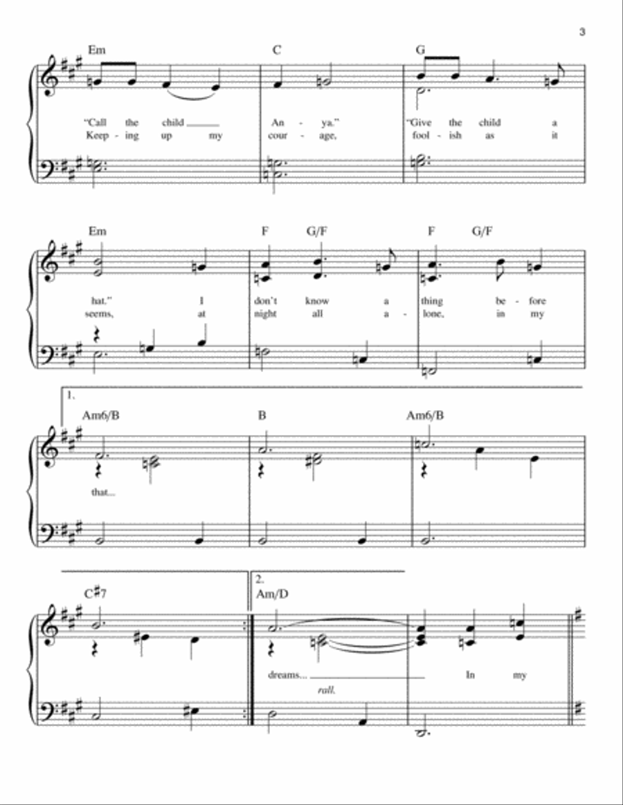 In My Dreams Easy Piano scores gallery preview page 3