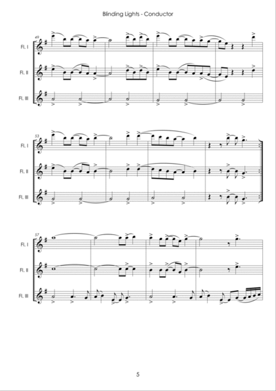 Blinding Lights Woodwind Trio scores gallery preview page 5